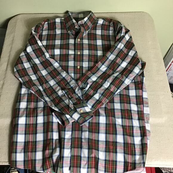 Jos A Bank Travelers  Collections Mens Tartan  Button down Long Sleeve  Sz L EUC - Picture 2 of 7